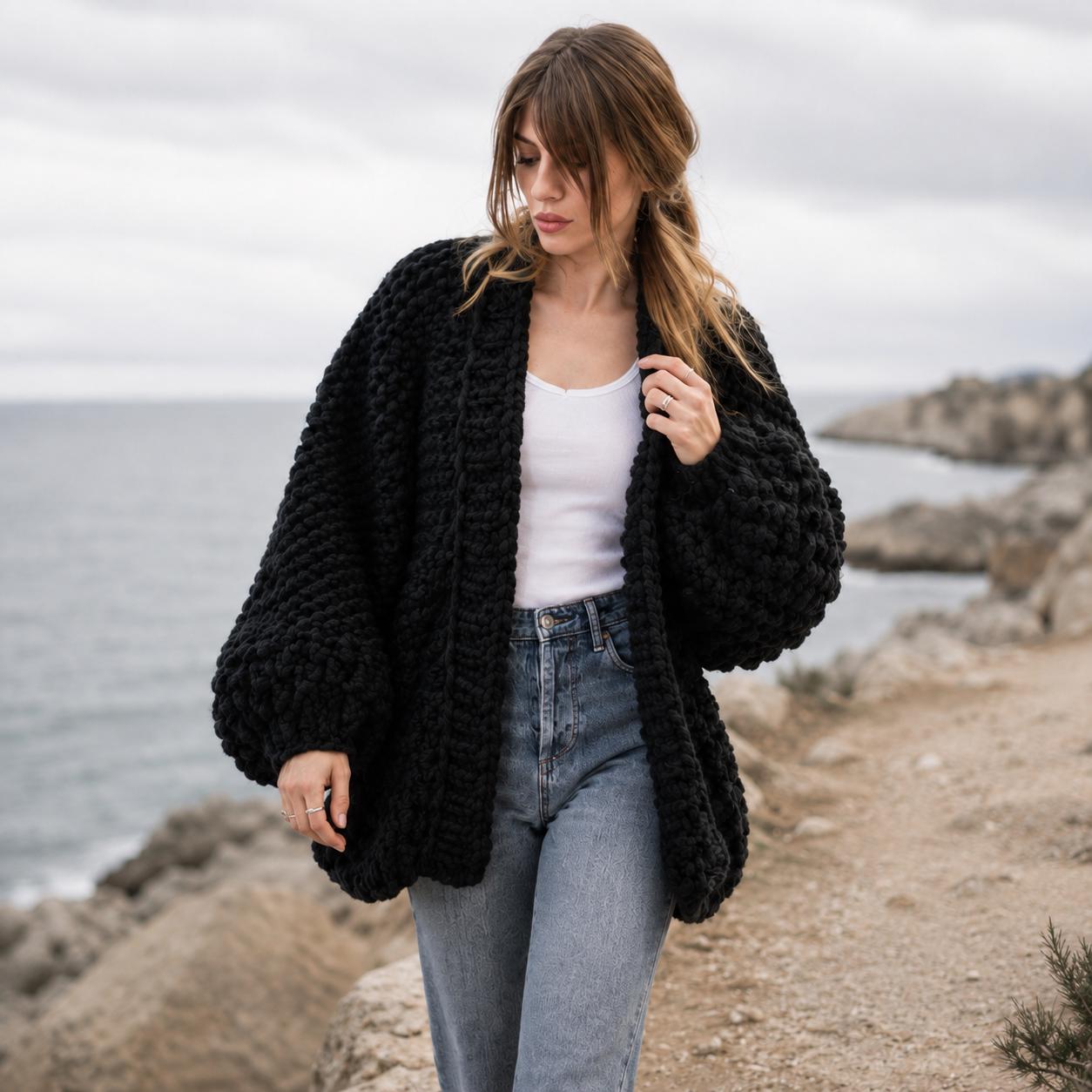 Women's Oversized Chunky Knit Cardigan