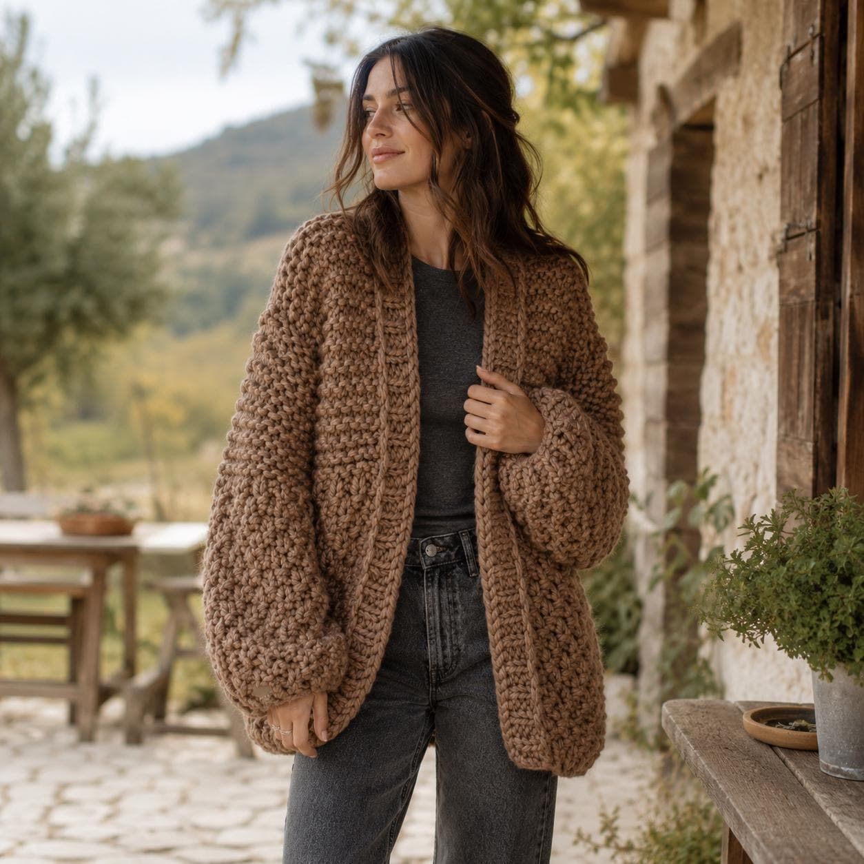 Women's Oversized Chunky Knit Cardigan