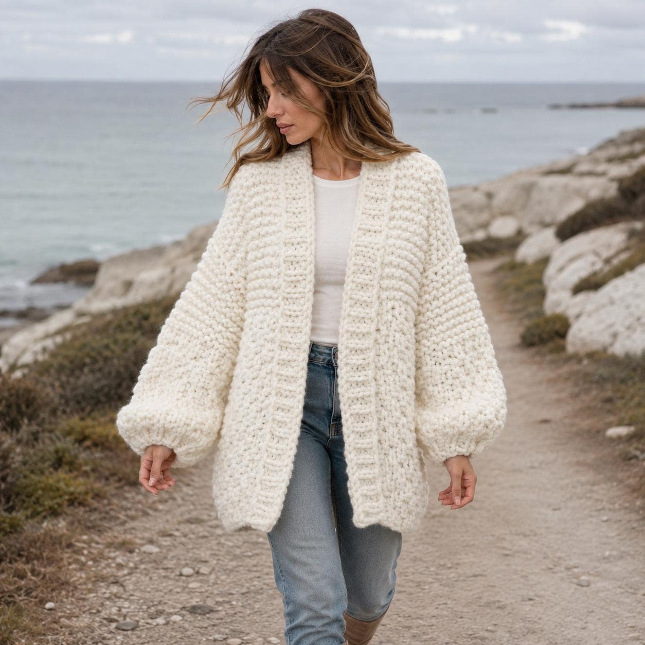 Women's Oversized Chunky Knit Cardigan