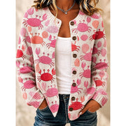 Women's Watercolor Floral Print Cardigan