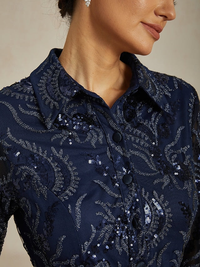 Women's Vintage Neckline Evening Dress in Paisley