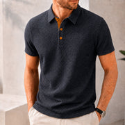 Men's Basketweave Spandex Blend Polo Shirt