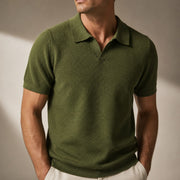 Men's Textured Cotton-Blend Polo Shirt