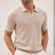 Men's Woven Pineapple Knit Polo Shirt