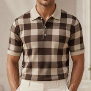 Men's Mixed Print Short Sleeve Polo Shirt