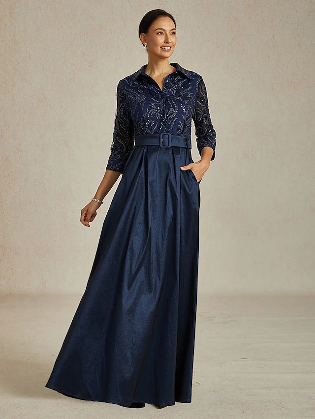 Women's Vintage Neckline Evening Dress in Paisley